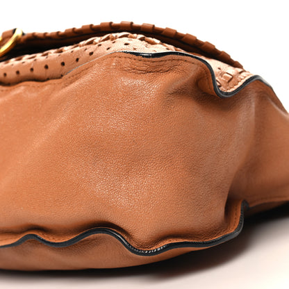 Chloe Calfskin Embroidered Medium Marcie Satchel Tan 9 of 10