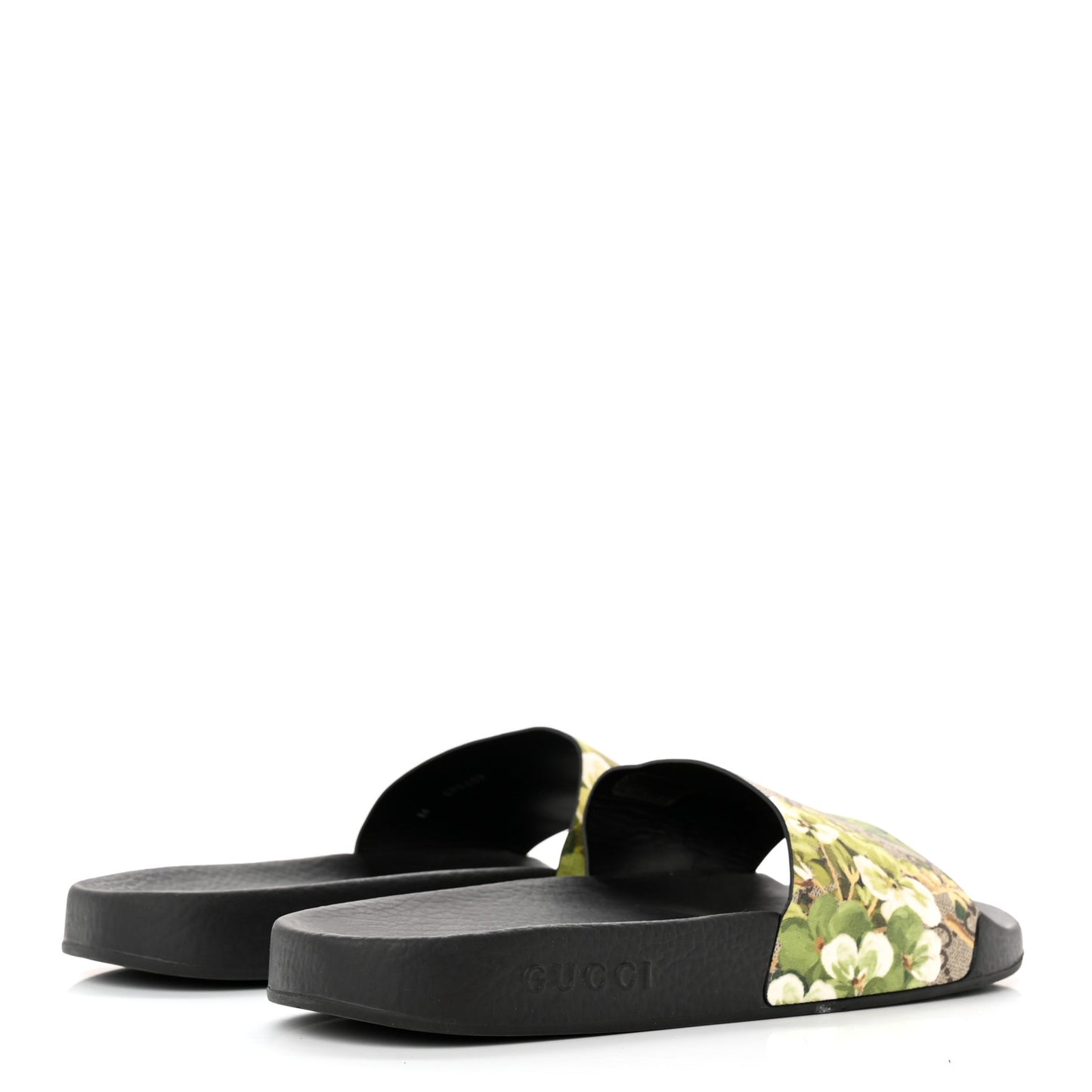 GG Supreme Monogram Mens Blooms Slide Sandals 11 Beige Green