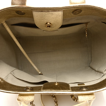 Chanel Metallic Calfskin Medium Deauville Tote Gold 6 of 10