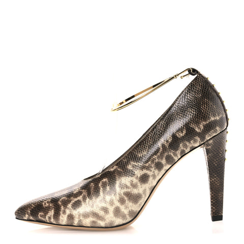 Vitello Karung Effect Filo Pumps 39 Beige