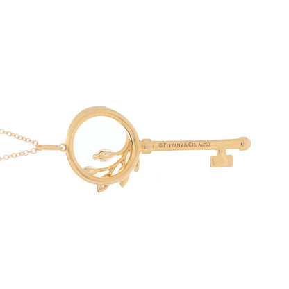 Tiffany 18K Rose Gold Diamond Victoria Vine Circle Key Pendant Necklace 6 of 6