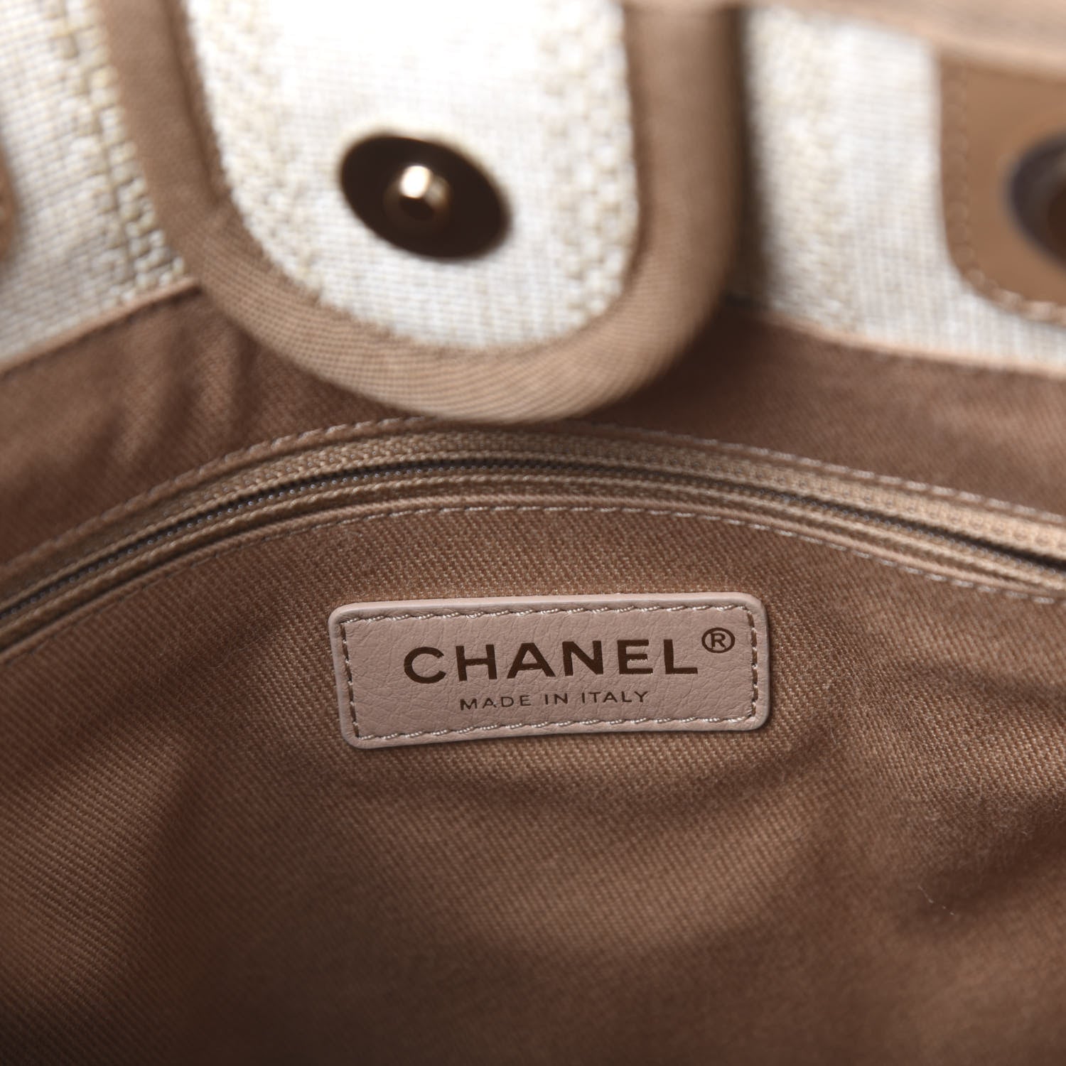 Chanel Straw Raffia Calfskin Striped Mini Deauville Tote Beige 8 of 10