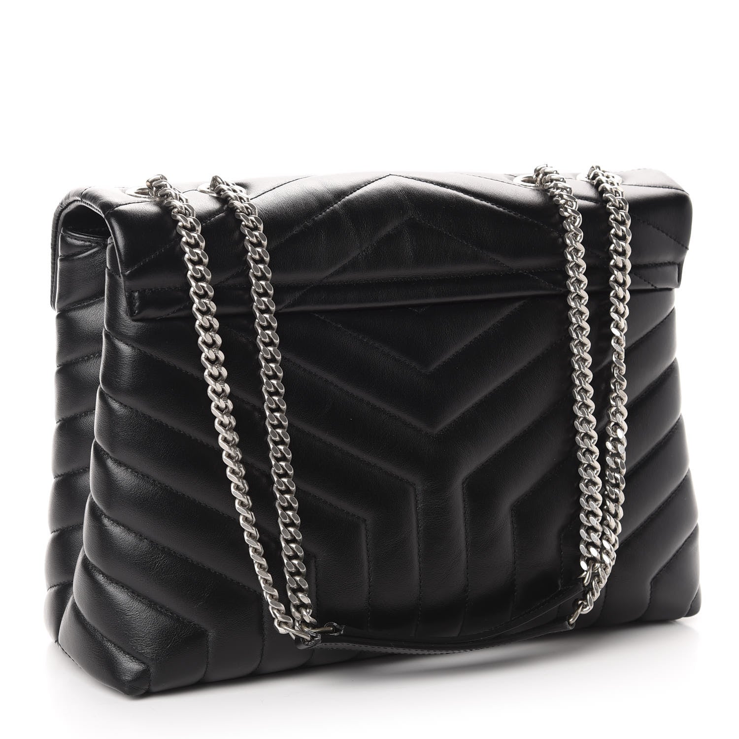 Saint Laurent Calfskin Y Quilted Monogram Medium Loulou Chain Satchel Black 2 of 10