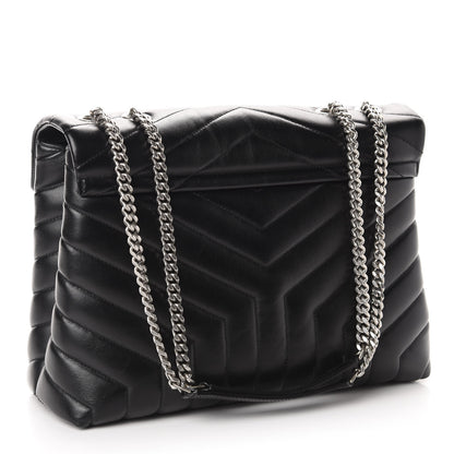 Saint Laurent Calfskin Y Quilted Monogram Medium Loulou Chain Satchel Black 2 of 10