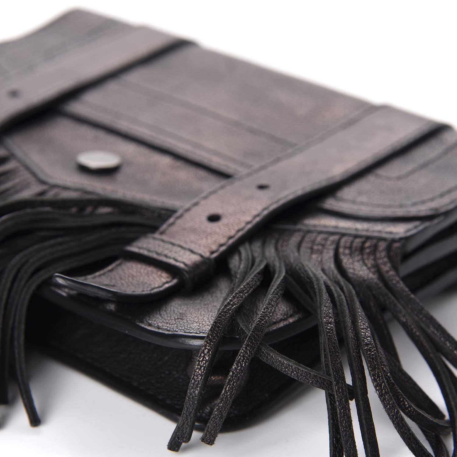 Proenza Schouler Lambskin Fringe PS1 Chain Wallet Black 7 of 10