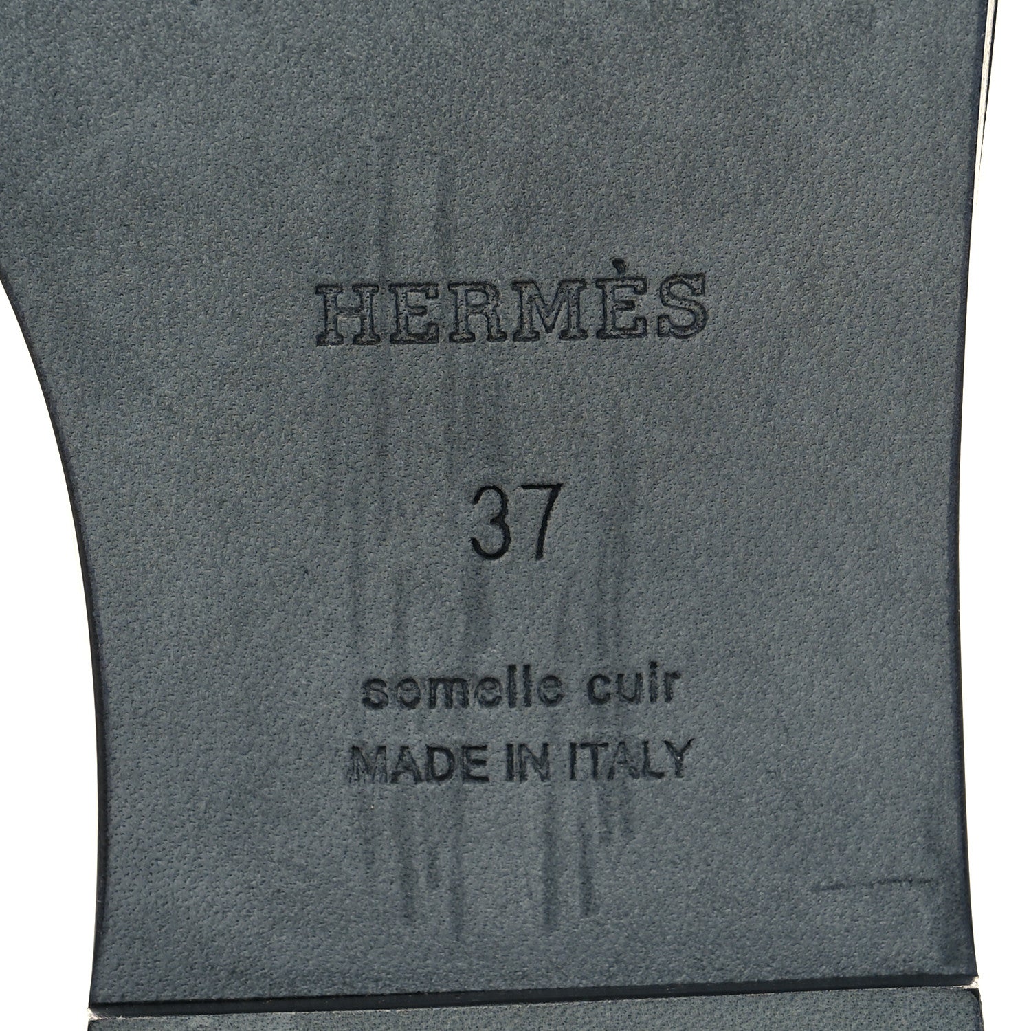 Hermes Box Calfskin Oran Sandals 37 Black 7 of 8
