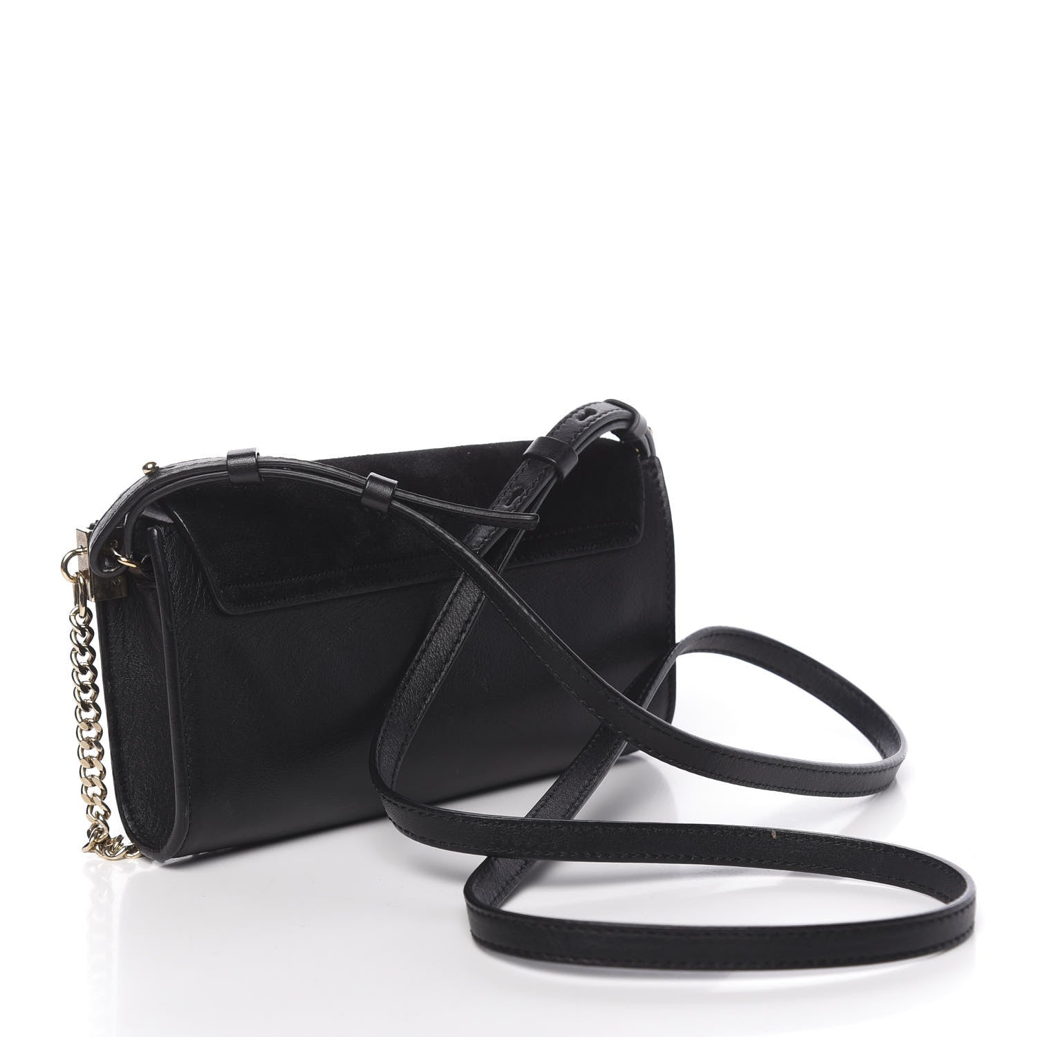 Chloe Suede Calfskin Mini Faye Shoulder Bag Black 3 of 9