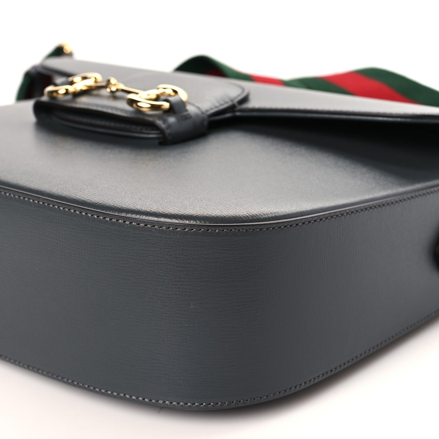 Azalea Calfskin Web Horsebit 1955 Shoulder Bag Graphite Grey