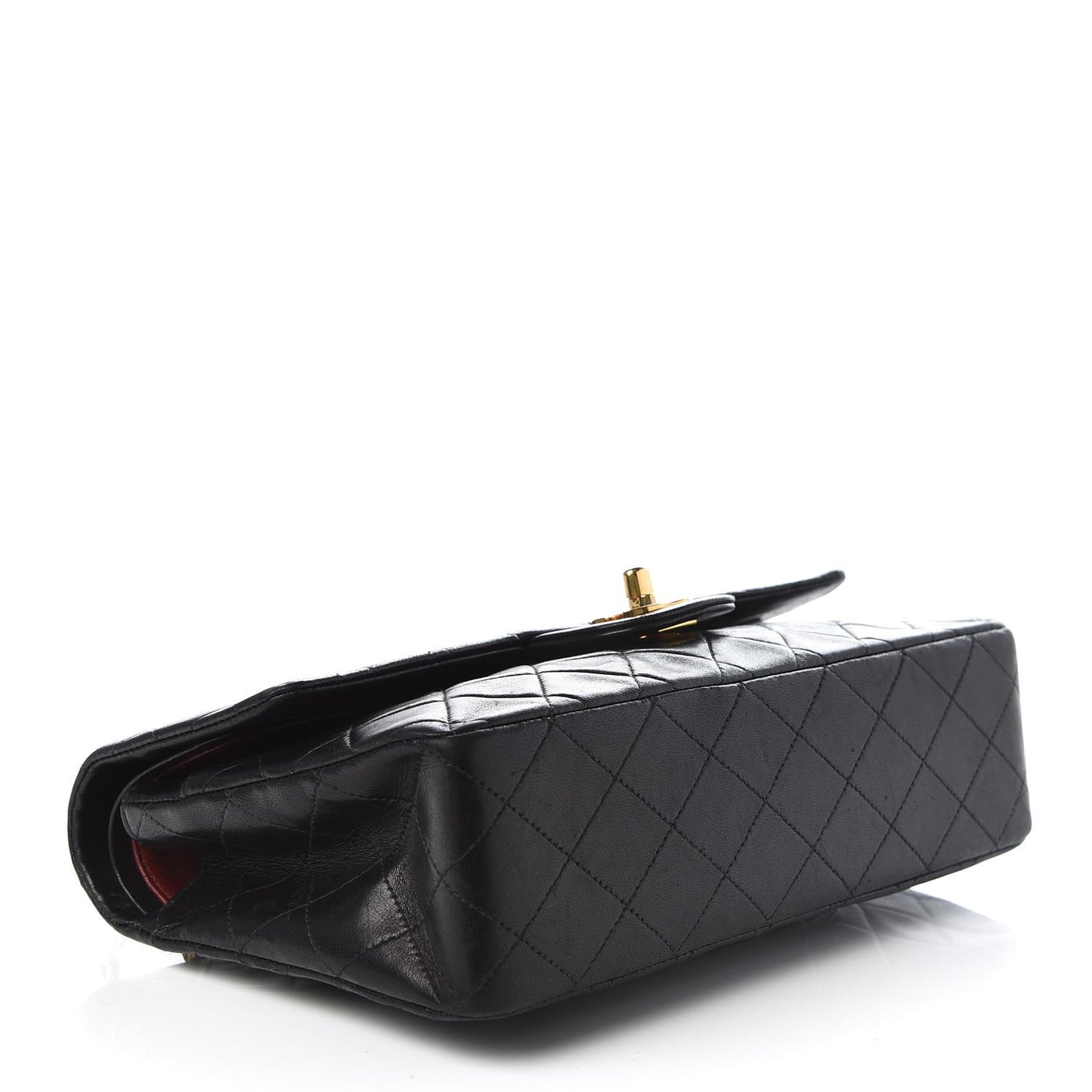 Lambskin Quilted Medium Double Flap Black