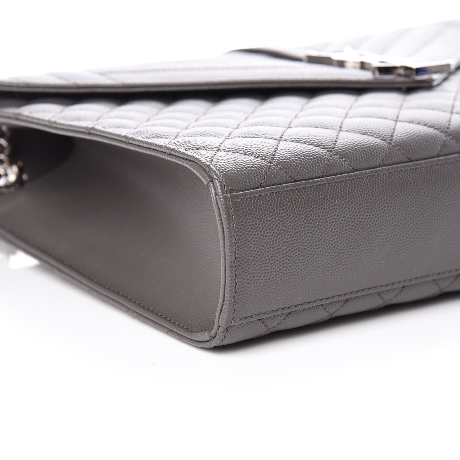 Saint Laurent Grain De Poudre Textured Mixed Matelasse Large Triquilt Monogram Satchel Earth 5 of 8