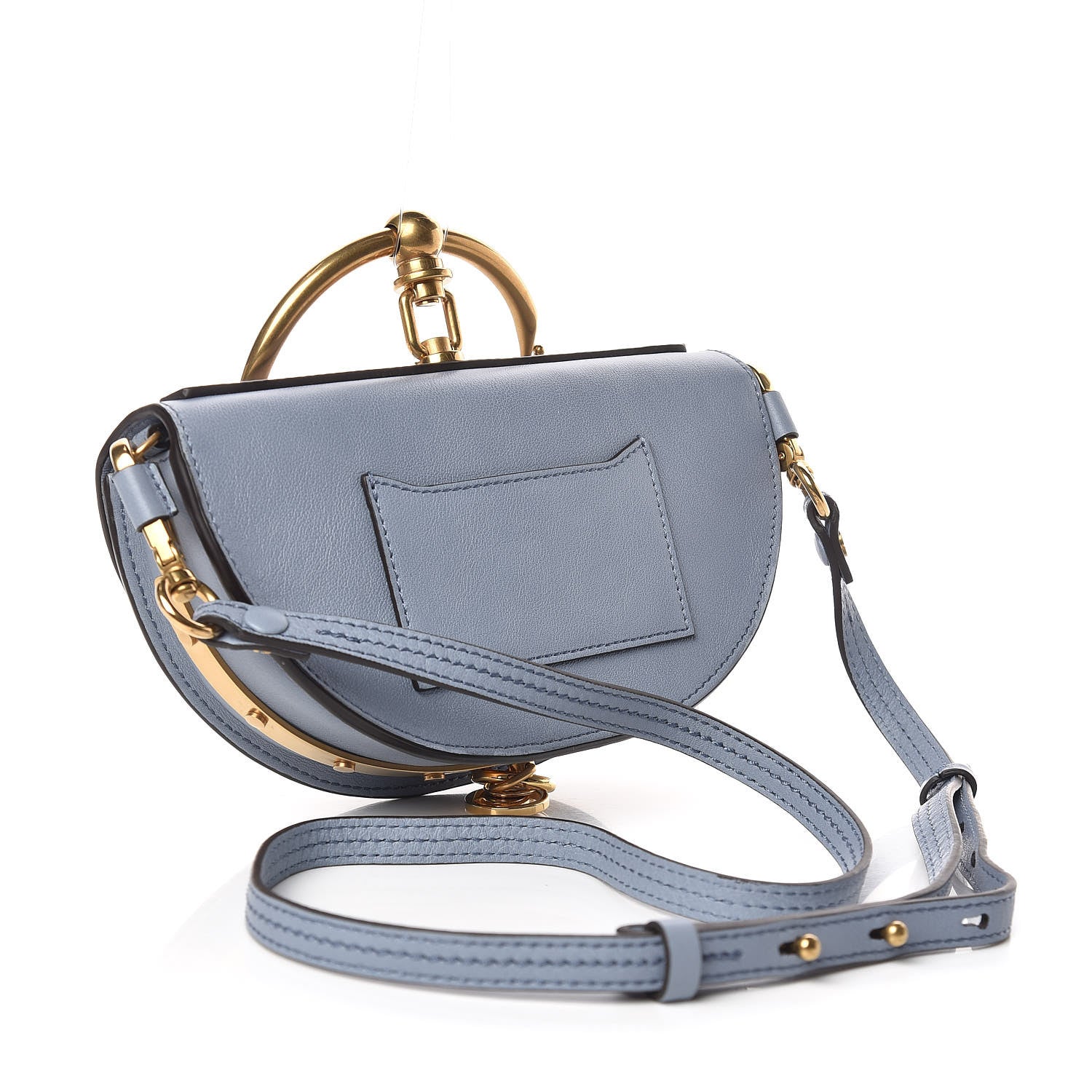 Chloe Calfskin Small Nile Bracelet Minaudiere Bag Washed Blue 3 of 10