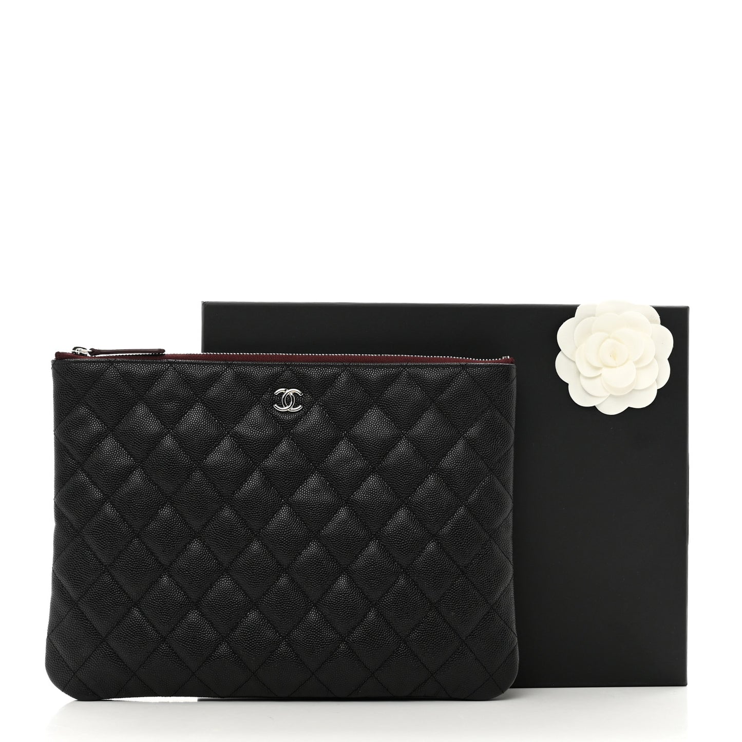 Caviar Quilted Medium Cosmetic Case Black