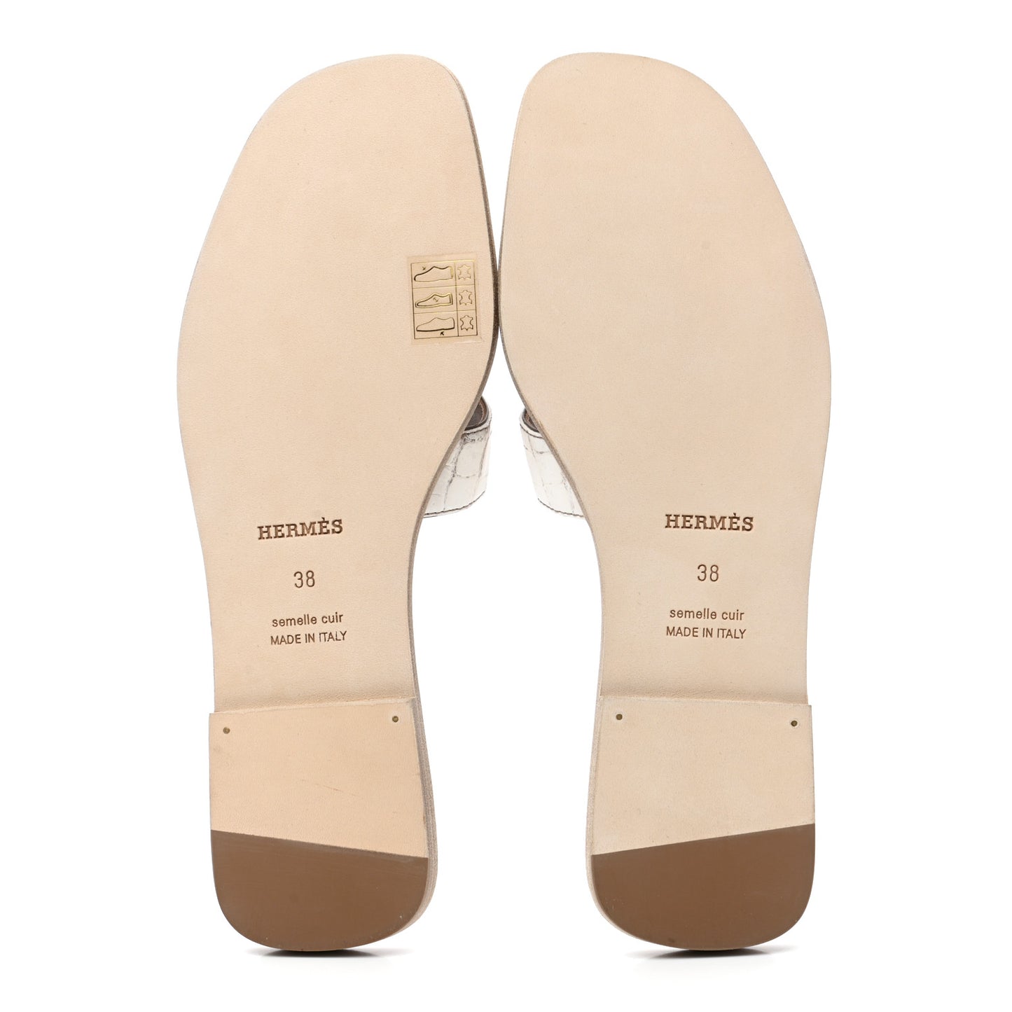 Matte Niloticus Crocodile Himalaya Oran Sandals 38 Blanc