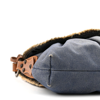 Fendi Denim Small Media Jeans Chef Shoulder Bag Blue Cuoio 8 of 10