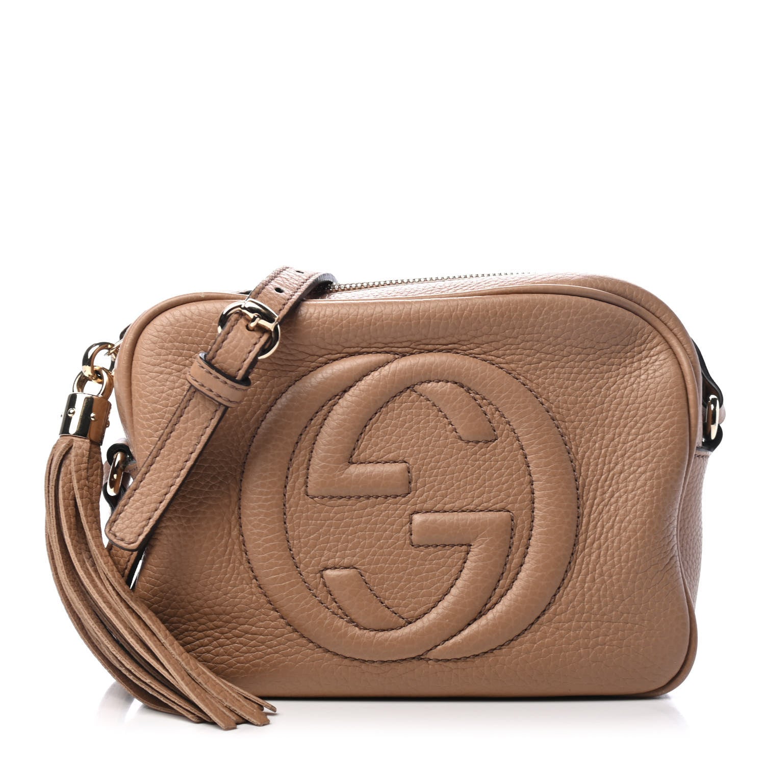 Gucci Pebbled Calfskin Small Soho Disco Bag Camelia 1 of 4