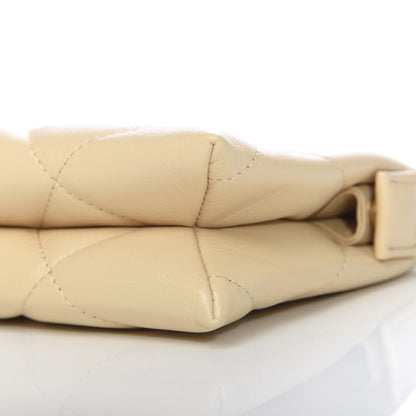 Chanel Shiny Goatskin Quilted 19 Small Pouch With Handle Beige 10 of 11