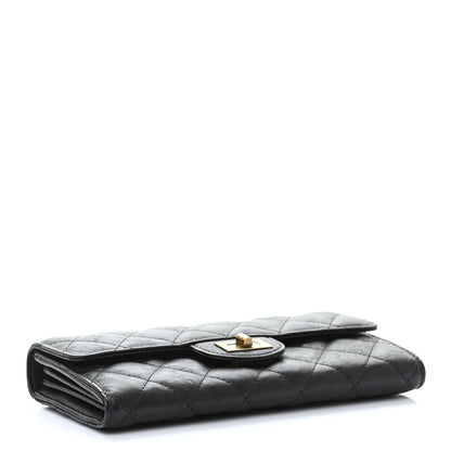 Chanel Crumpled Calfskin Quilted Large Reissue Gusset Flap Wallet Black 4 of 9