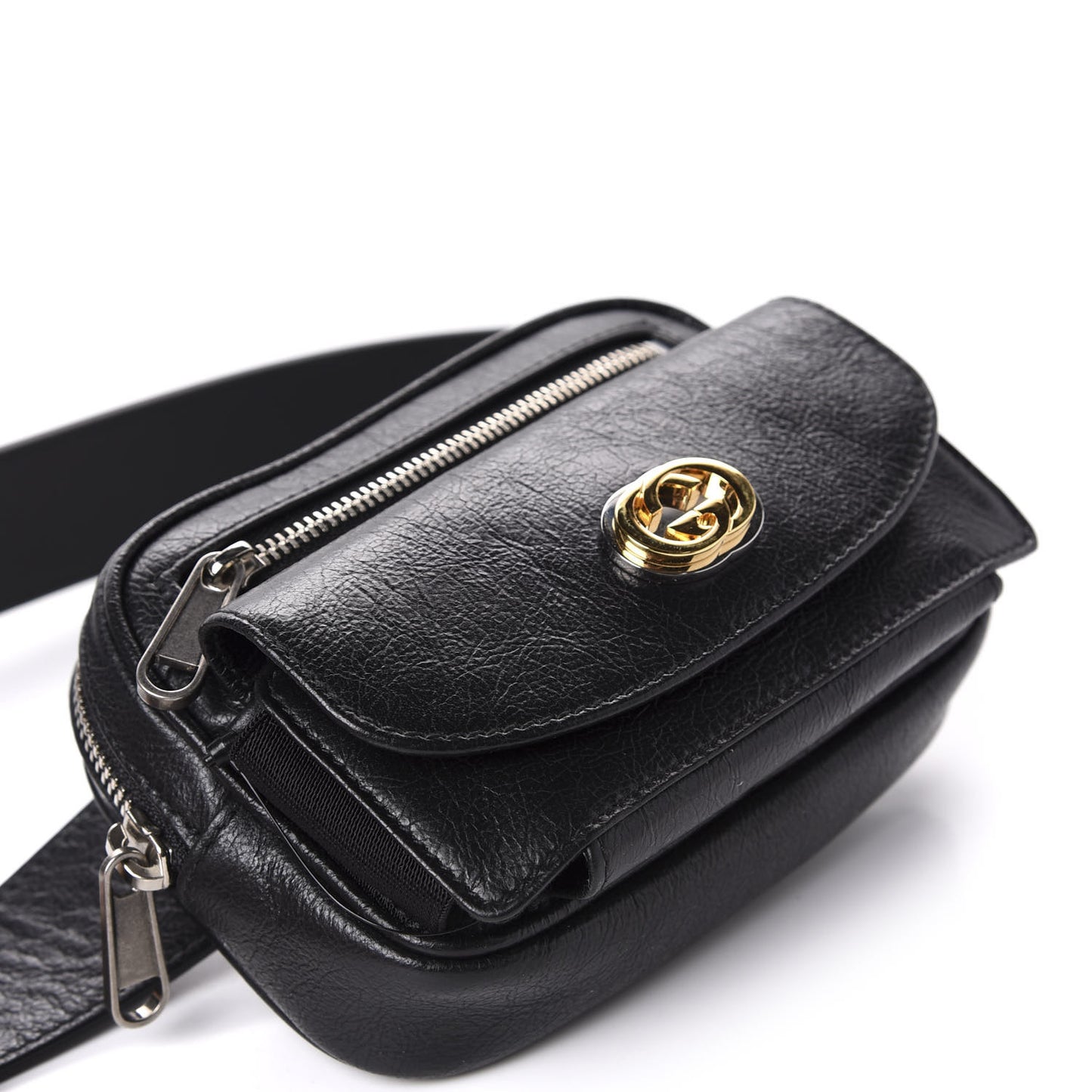 Fluffy Calfskin Mini Morpheus Belt Bag 90 36 Black