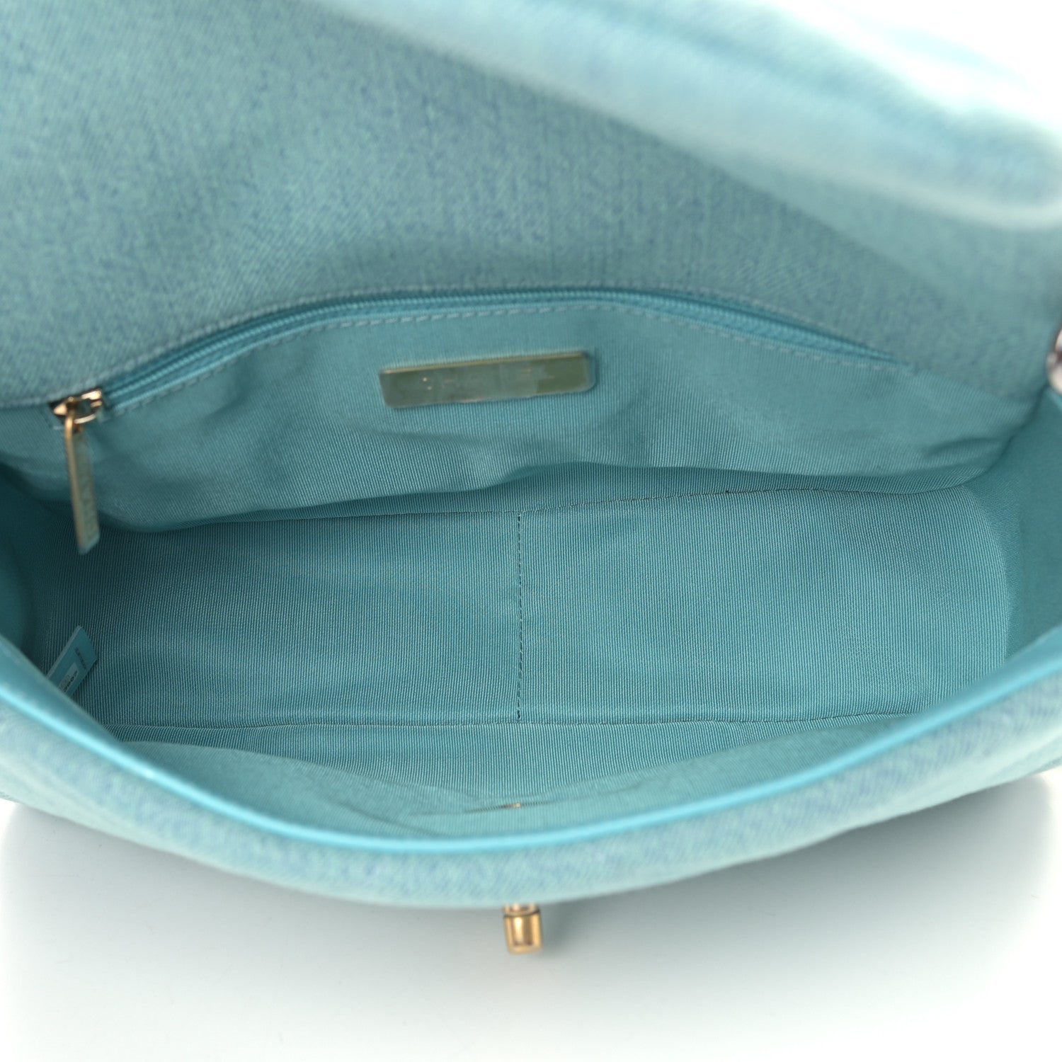 Chanel Denim Quilted Medium Chanel 19 Flap Neon Blue 5 of 9