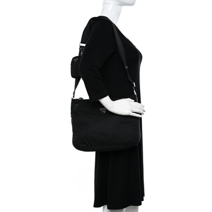Prada Tessuto Nylon Messenger Bag Black 2 of 15