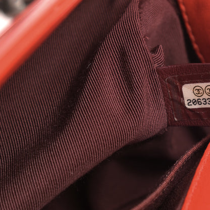 Chanel Wrinkled Lambskin Chevron Quilted Medium Boy Flap Orange 7 of 14