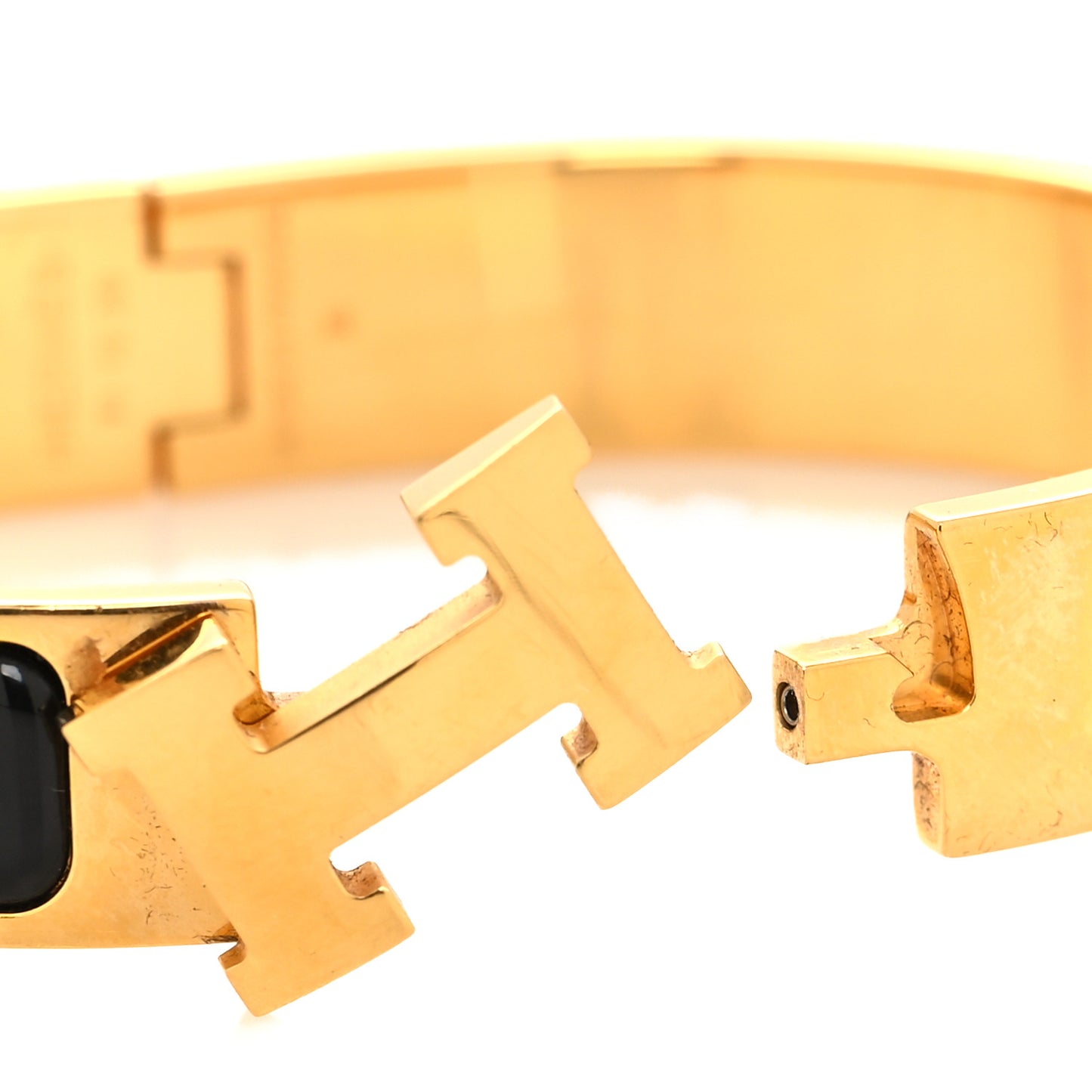 Enamel Narrow Clic Clac H Bracelet PM Black