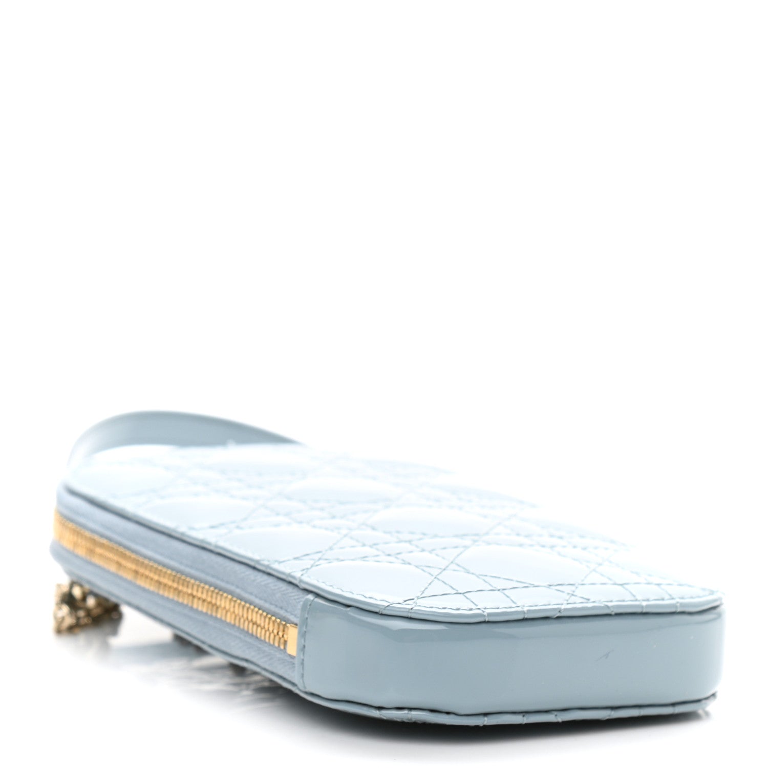 Christian Dior Patent Cannage Lady Dior Phone Holder Cloud Blue 4 of 9