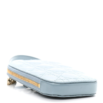 Christian Dior Patent Cannage Lady Dior Phone Holder Cloud Blue 4 of 9