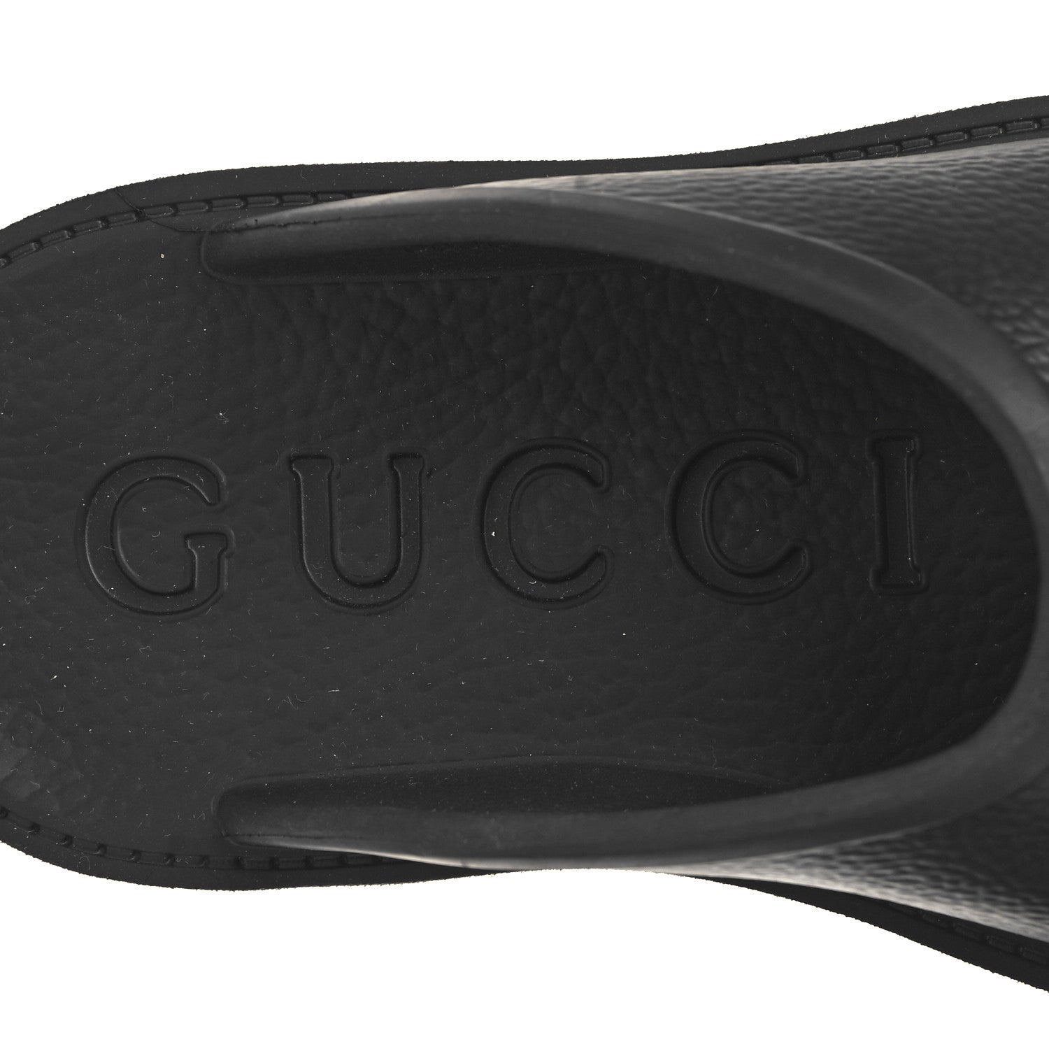 Gucci Rubber GG Monogram Perforated Elea Platform 55mm Lug Sole Sandals 36 Black 9 of 9