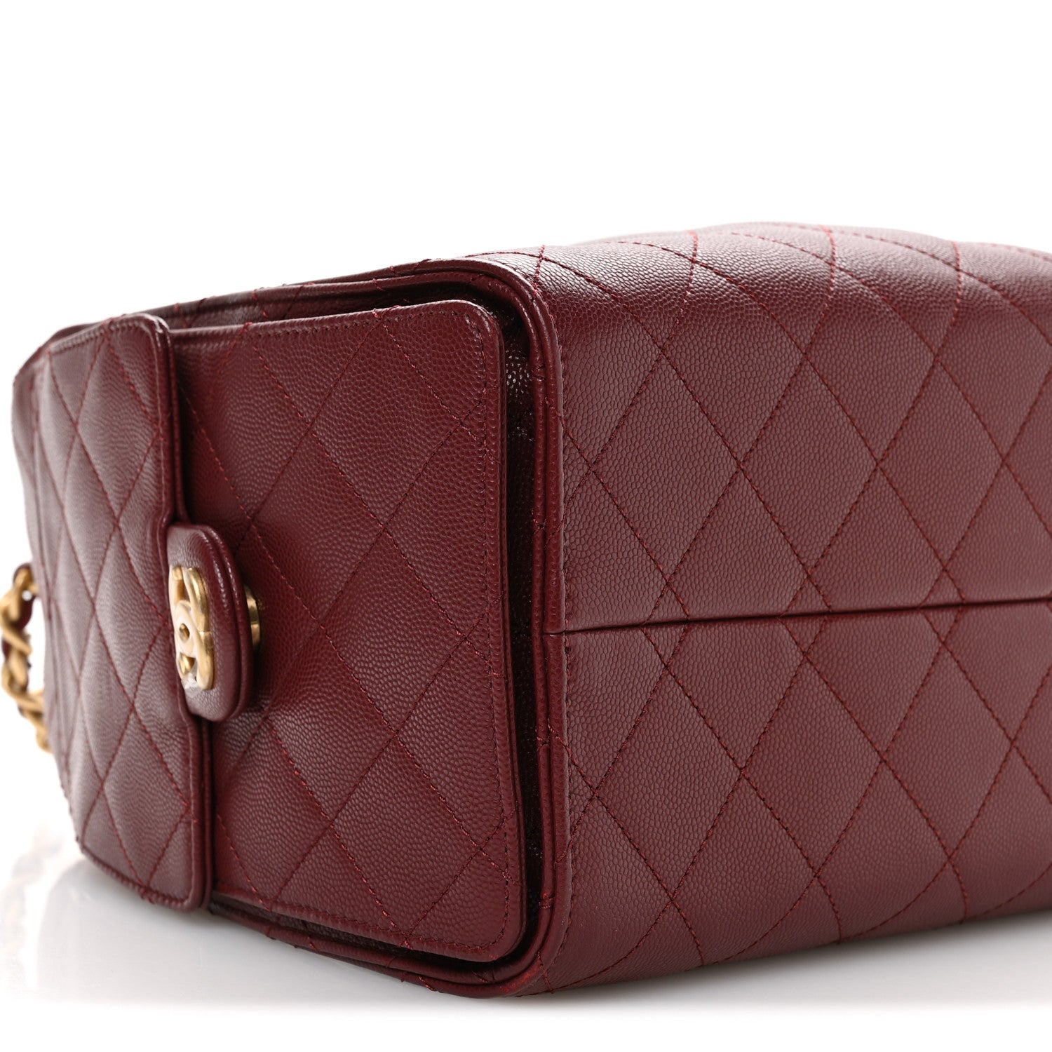 Chanel Caviar Quilted Small Chanel 25 Handbag Burgundy 9 of 10