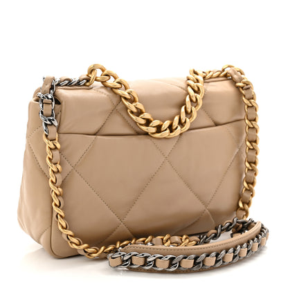 Chanel Lambskin Quilted Medium Chanel 19 Flap Dark Beige 3 of 11