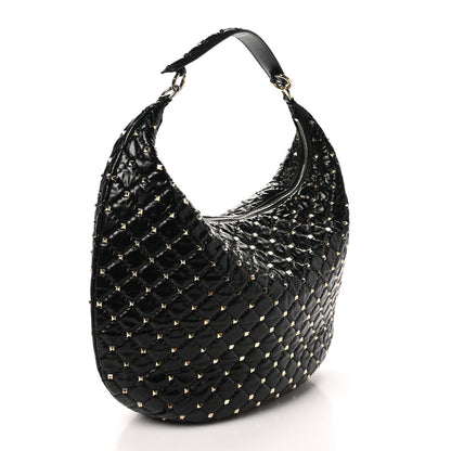 Valentino Garavani Nappa Rockstud Spike Hobo Black 3 of 9