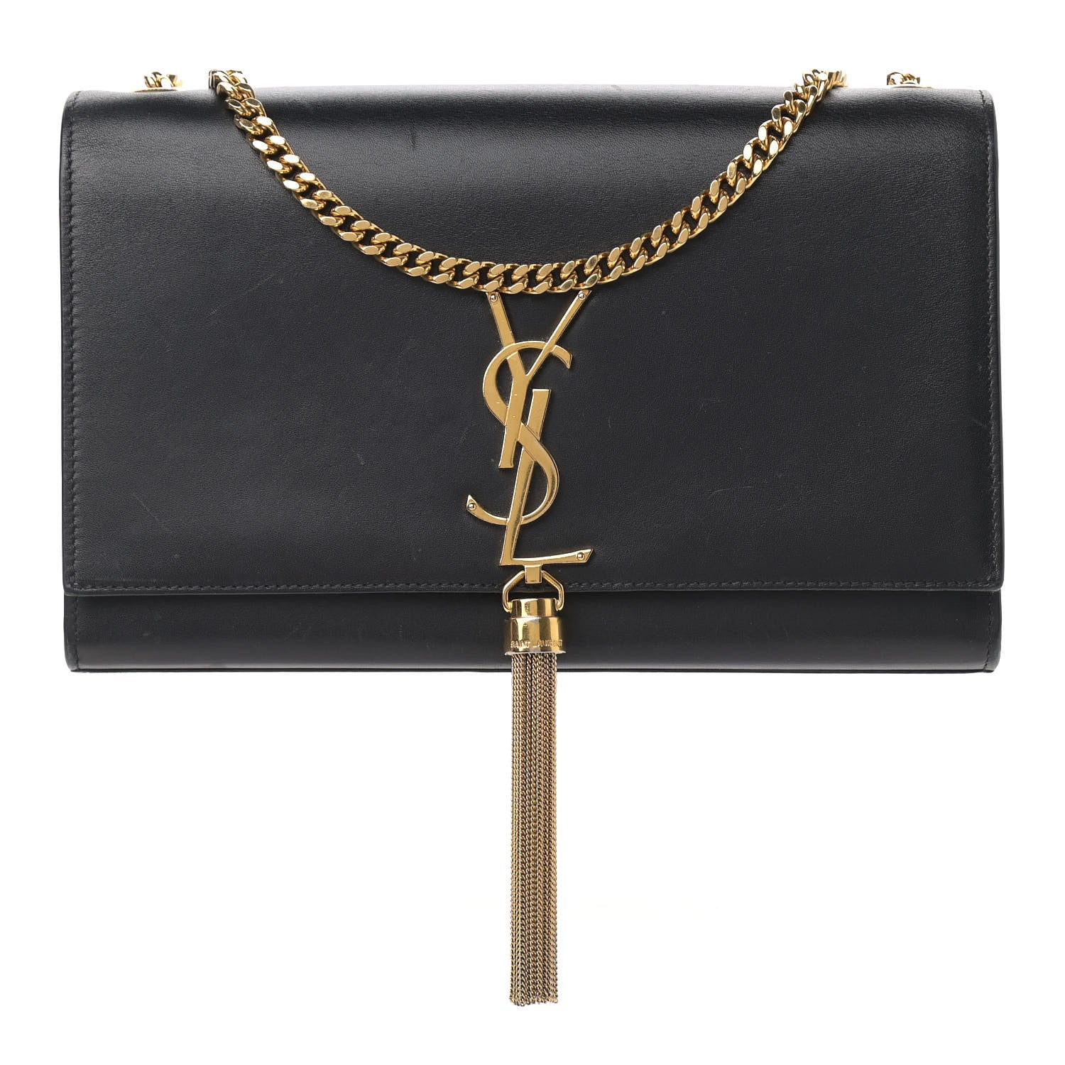Saint Laurent Smooth Calfskin Medium Classic Monogram Kate Tassel Satchel Black 1 of 10