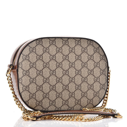 Gucci GG Supreme Monogram Cuoio Toscano Mini Chain Shoulder Bag Beige Ebony Cuir 3 of 8