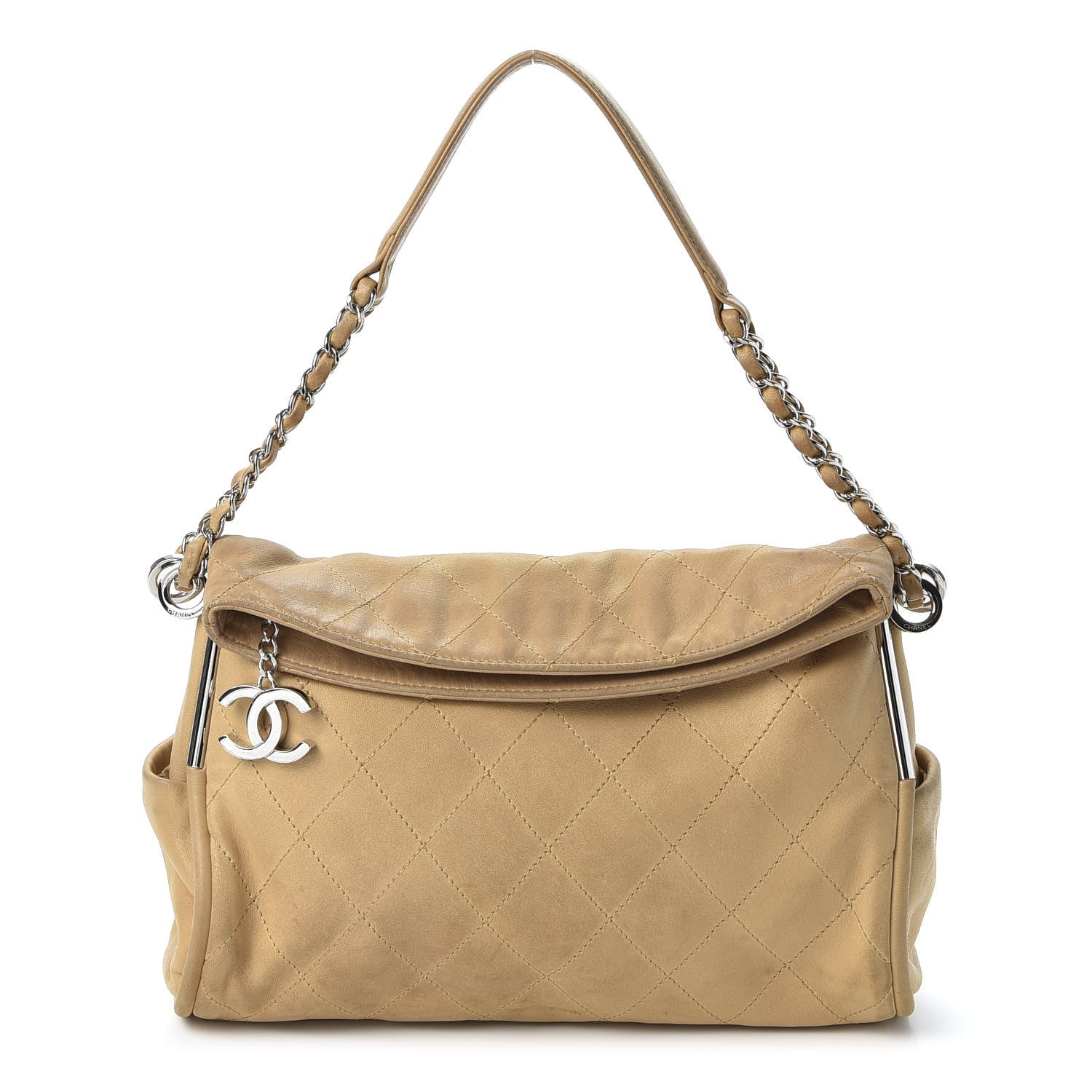 Chanel Lambskin Stitched Medium Ultimate Soft Tote Beige 1 of 9