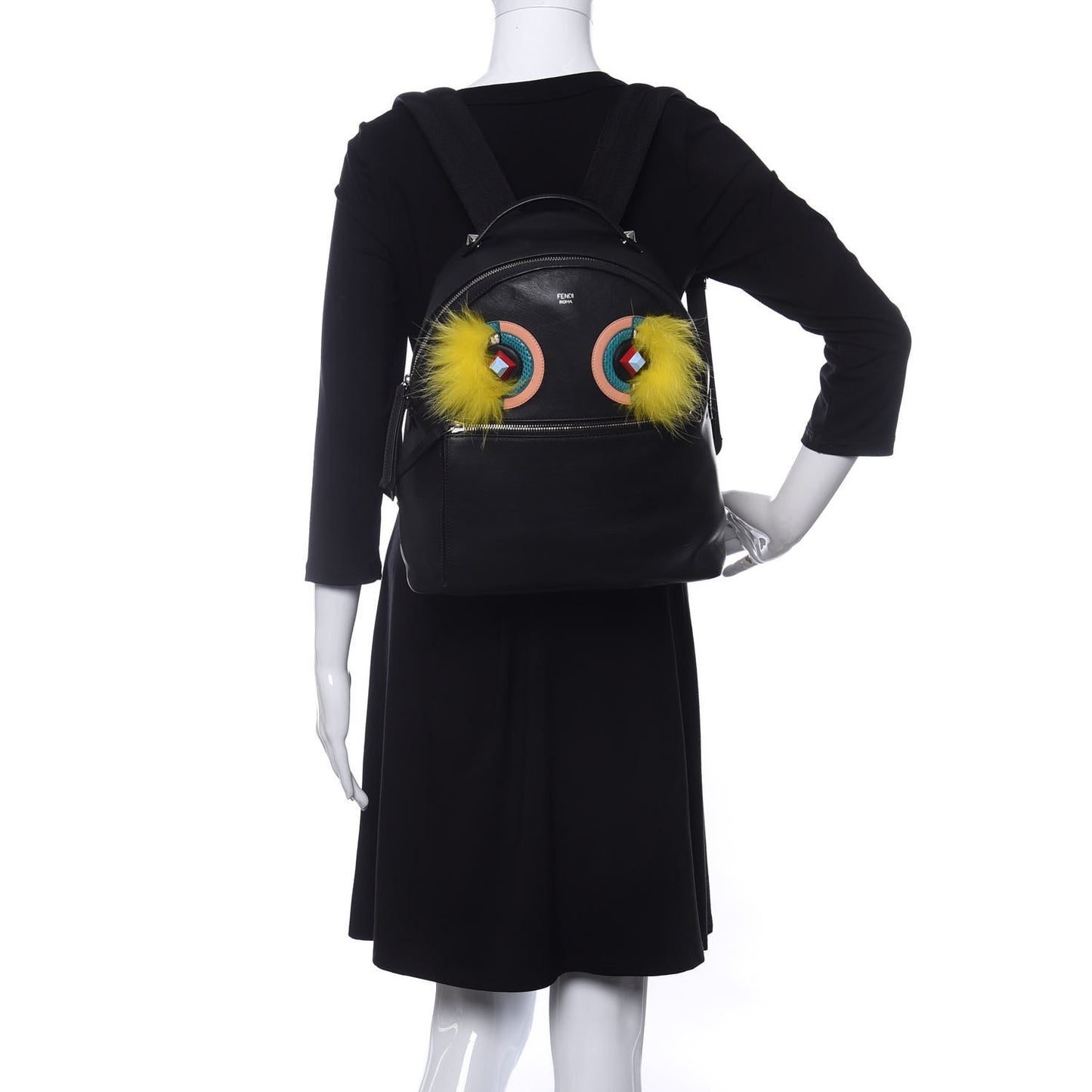 Vitello Dolce Fox Elaphe Ayers Hypnoteyes Large Backpack Black Giallo Multicolor