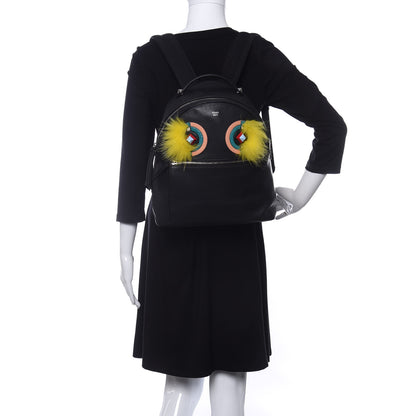 Fendi Vitello Dolce Fox Elaphe Ayers Hypnoteyes Large Backpack Black Giallo Multicolor 2 of 10