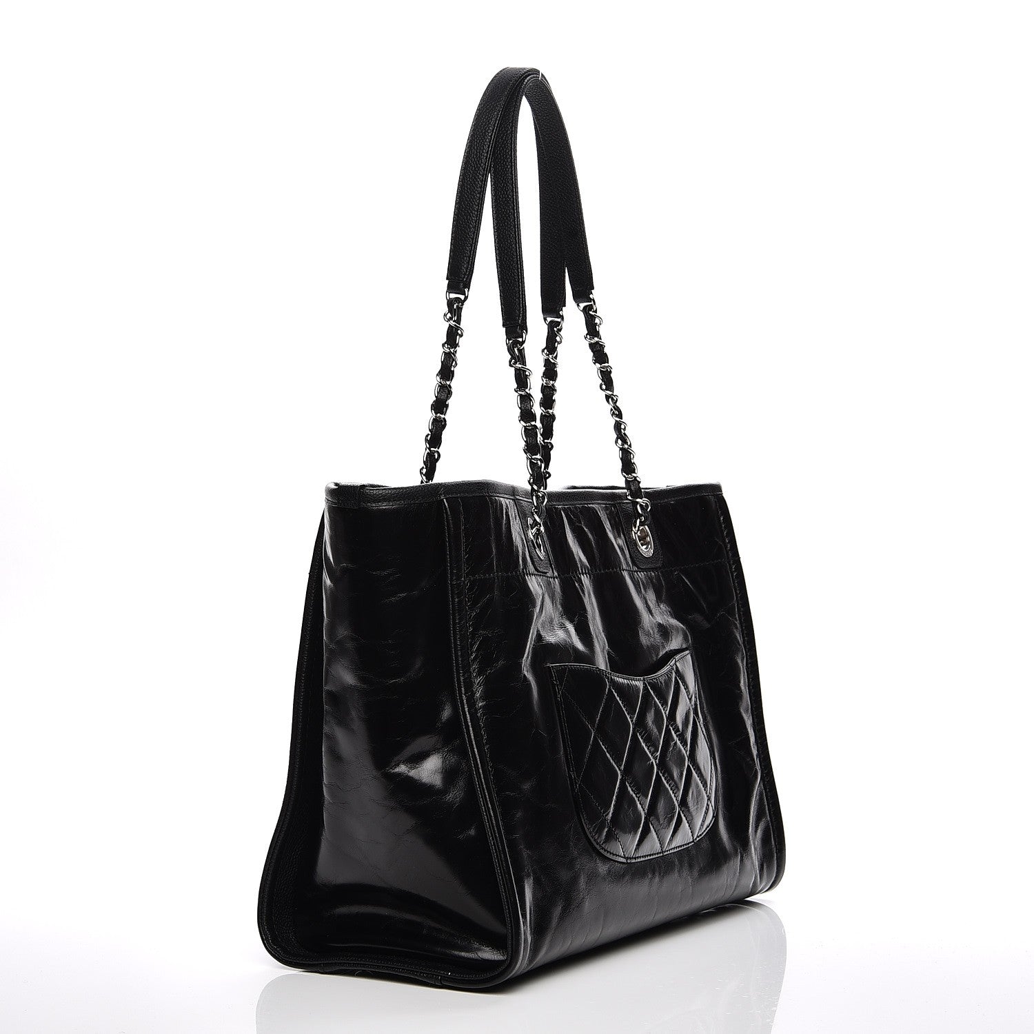 Chanel Glazed Calfskin Small Deauville Tote Black 3 of 7