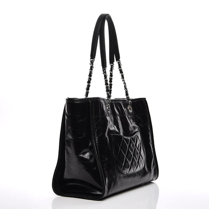 Chanel Glazed Calfskin Small Deauville Tote Black 3 of 7