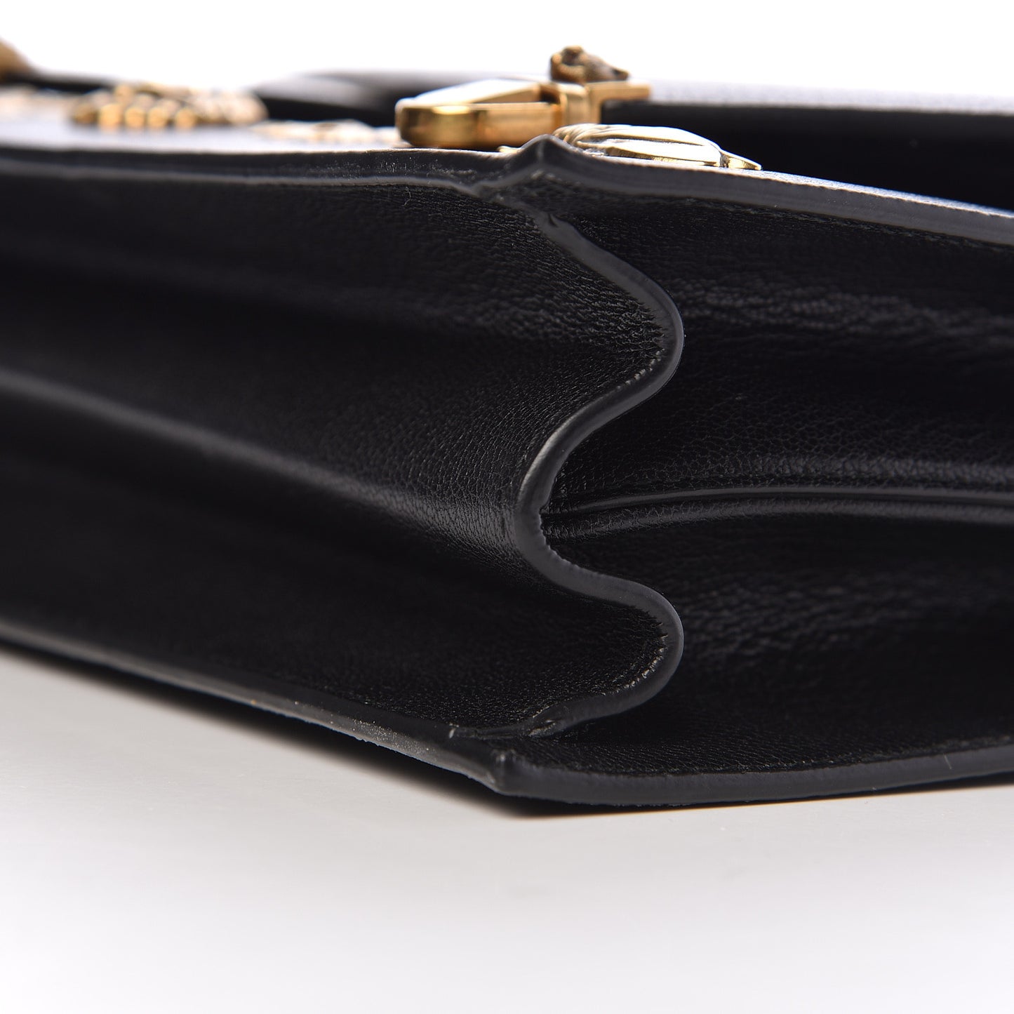 Calfskin Snakeskin Studded Medium Ottilia Top Handle Bag Black