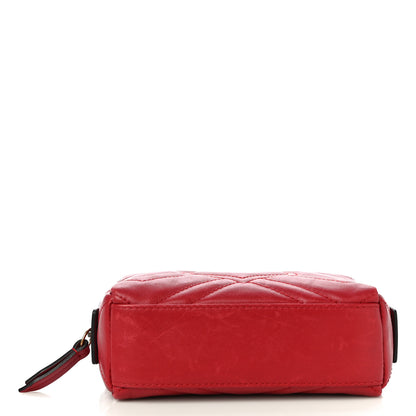 Gucci Calfskin Matelasse GG Marmont Cosmetic Case Hibiscus Red 11 of 12