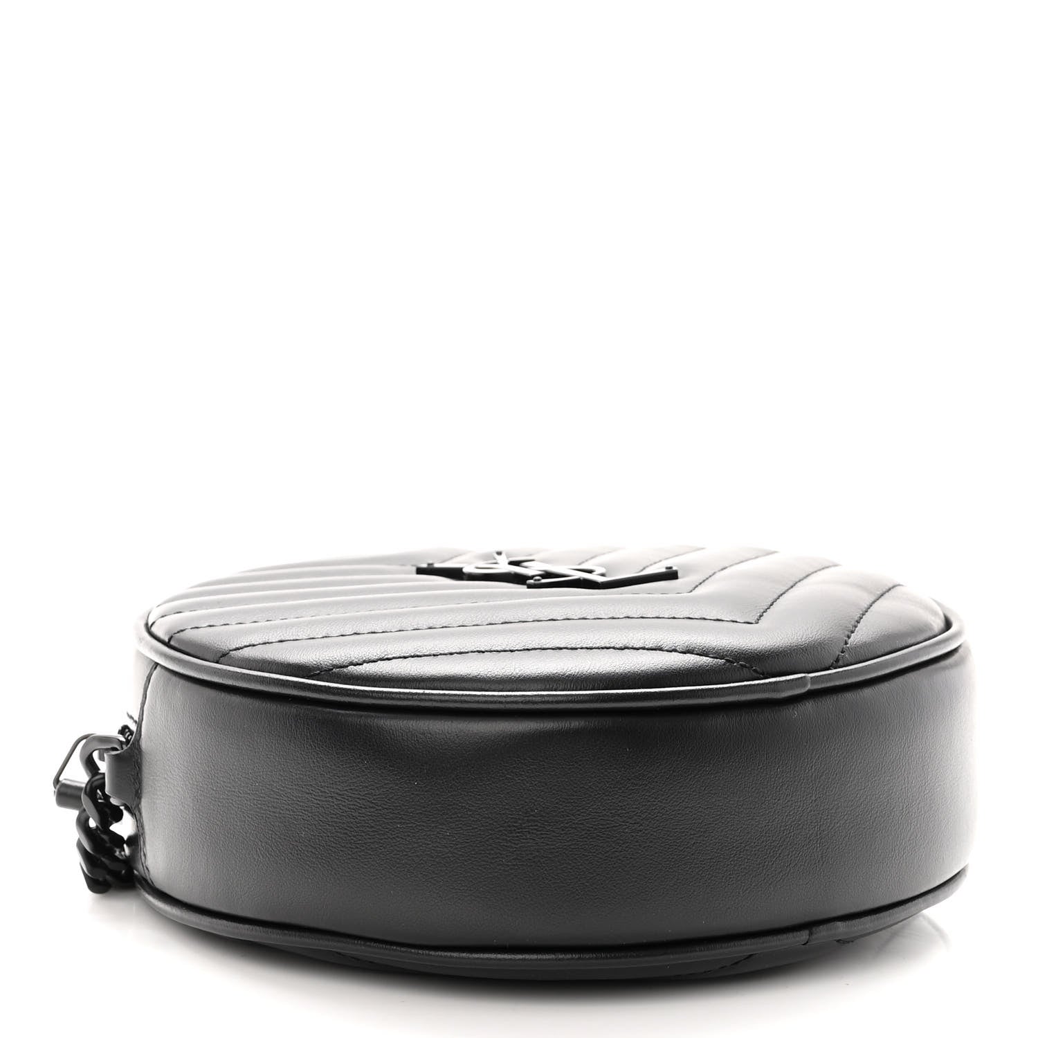 Saint Laurent Calfskin Matelasse Chevron Round Vinyle Camera Bag Black 4 of 9