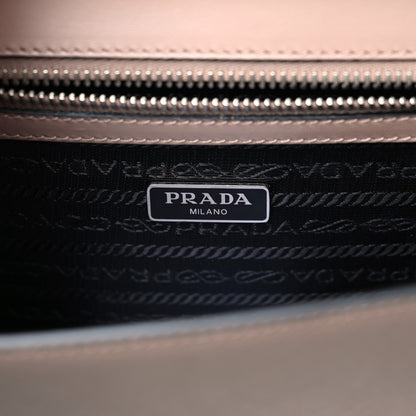 Prada Saffiano Double Turnlock Top Handle Flap Shoulder Bag Cipria 6 of 7