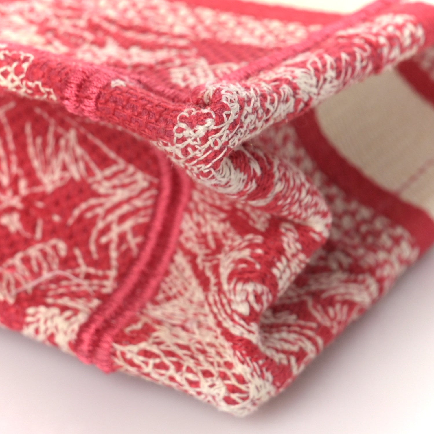 Christian Dior Canvas Embroidered Mini Toile De Jouy Book Tote Raspberry 6 of 7