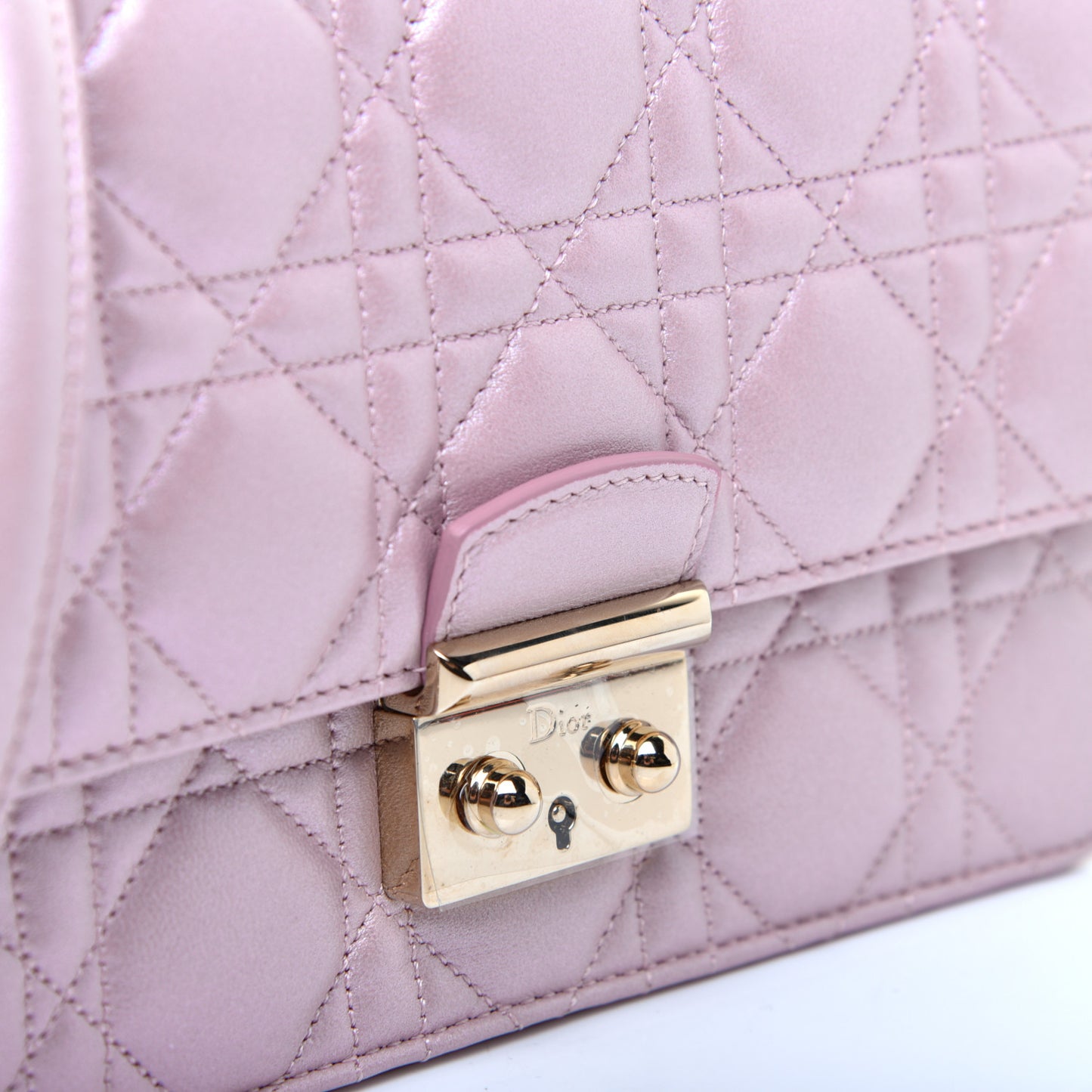 Pearly Lambskin Cannage Miss Dior Promenade Pouch Lotus
