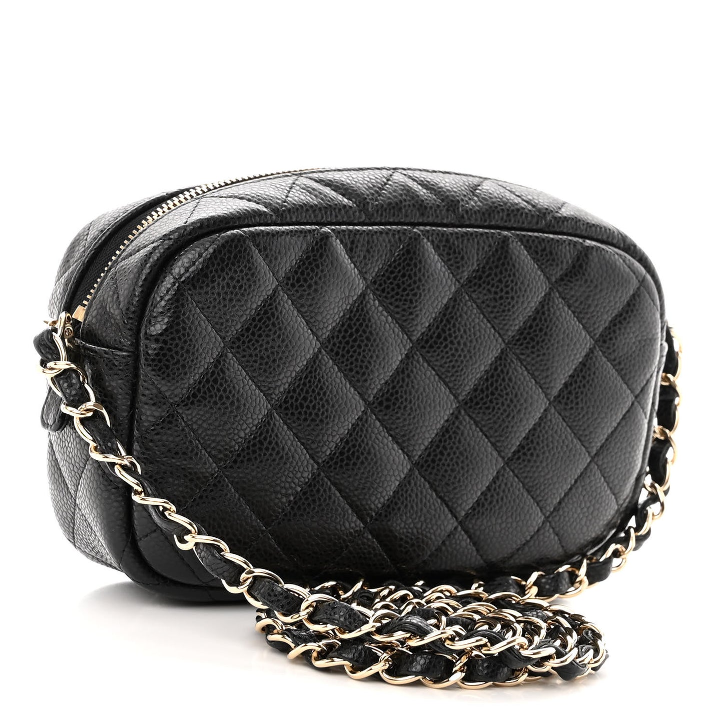 Caviar Quilted Small Timeless Camera Case Black