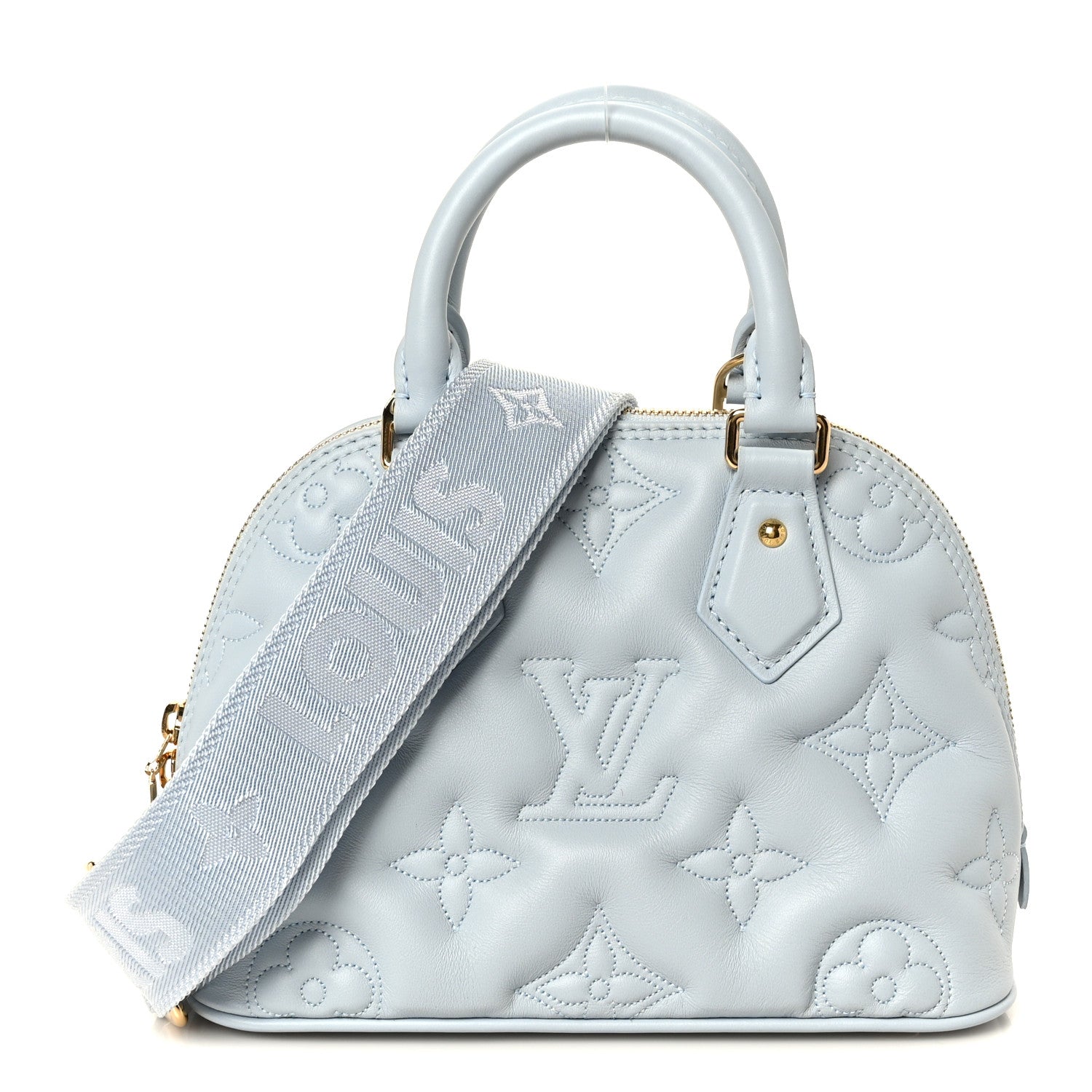 Louis Vuitton Calfskin Bubblegram Alma BB Ice Blue 1 of 9