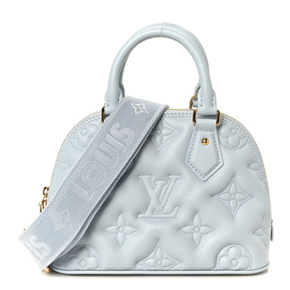Louis Vuitton Calfskin Bubblegram Alma BB Ice Blue 1 of 9