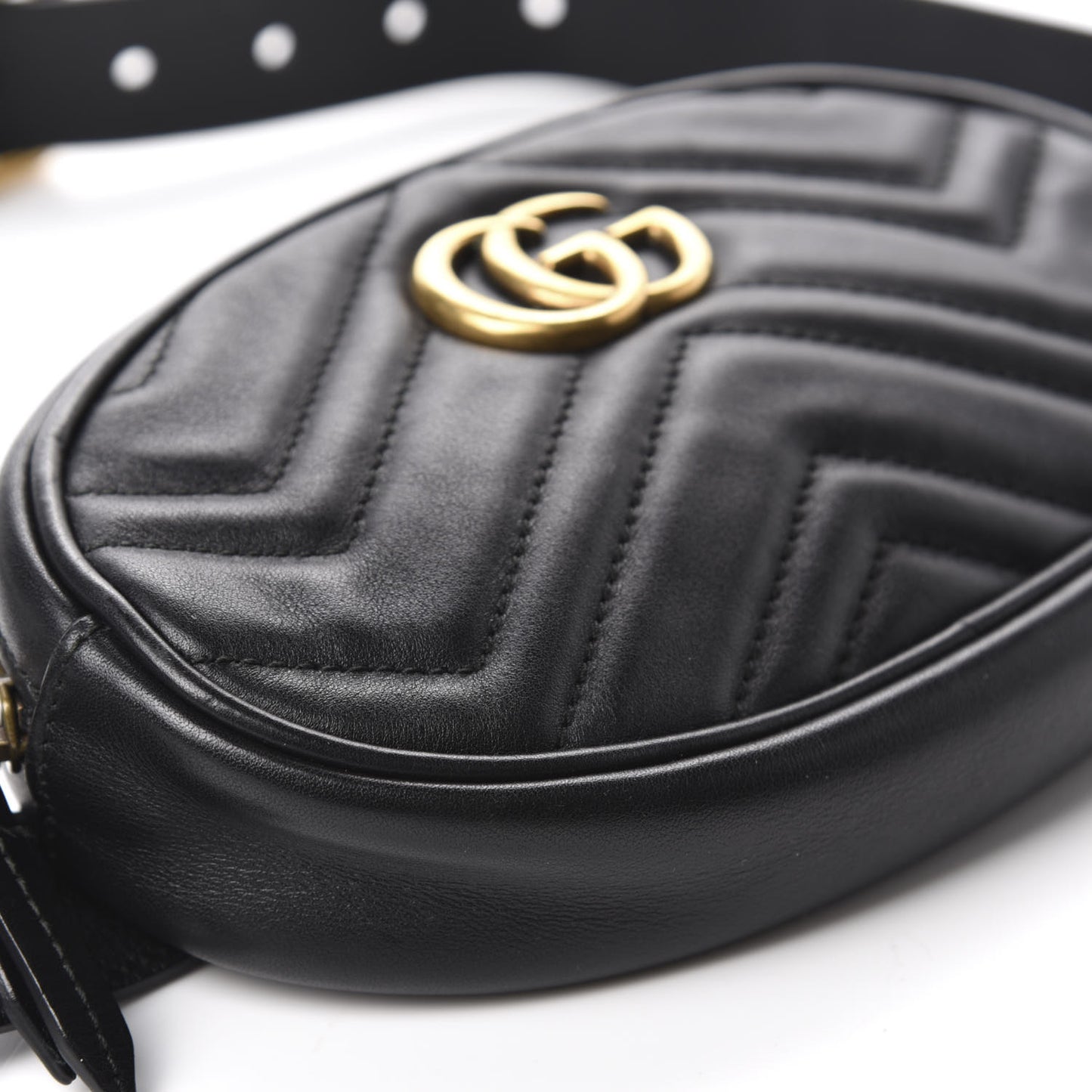 Calfskin Matelasse GG Marmont Belt Bag 95 38 Black