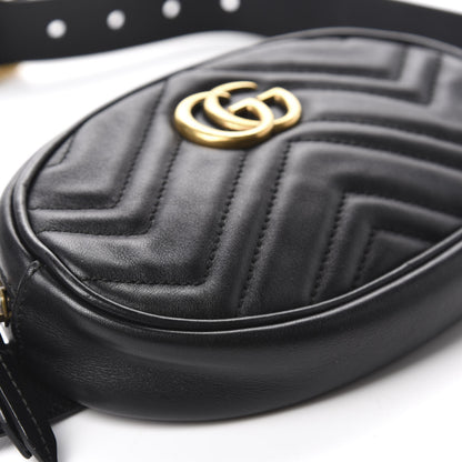 Gucci Calfskin Matelasse GG Marmont Belt Bag 95 38 Black 7 of 12